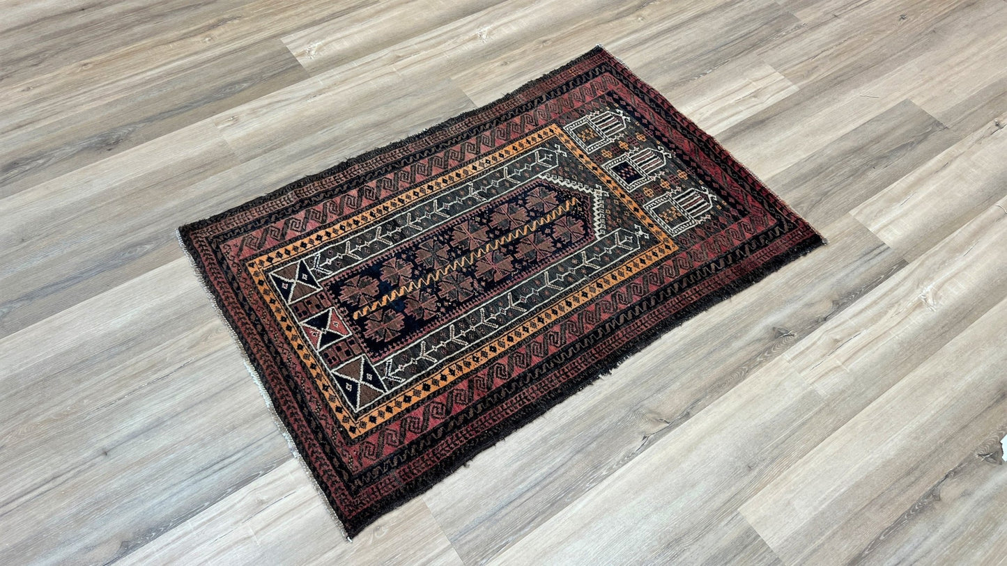 Tribal Baluch 2'8"x4'1" Area Rug