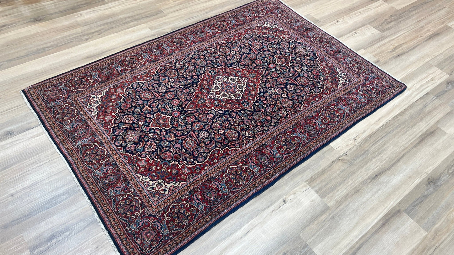 Persian Kashan 4'5"x6'9" Area Rug