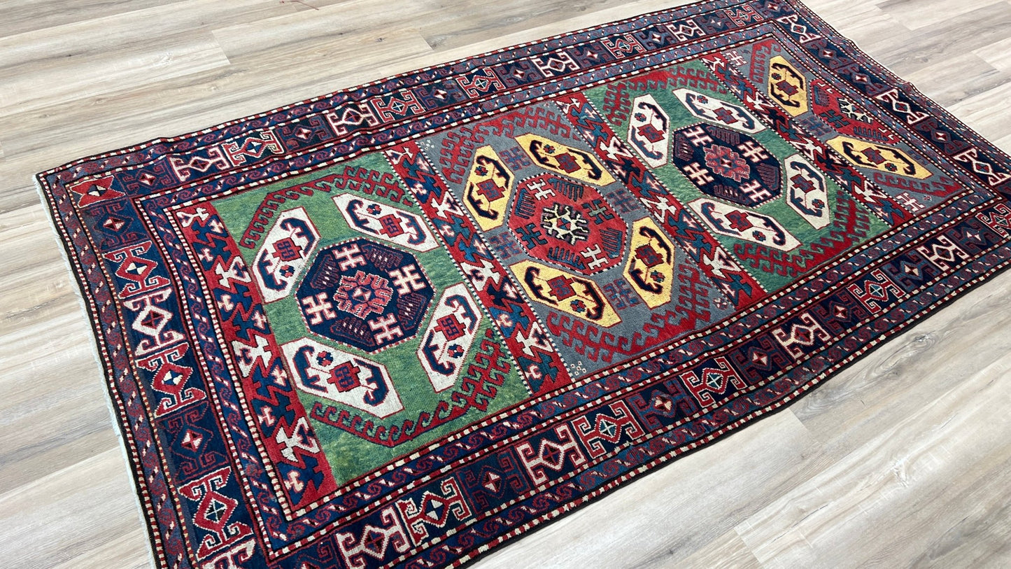 Caucasian Kazak 4'6"x8'6" Area Rug