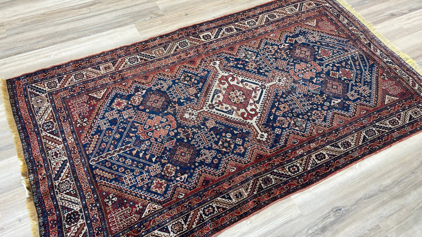 Persian Qashqai 4'5"x7'9" Area Rug