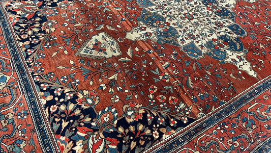 Persian Sarouk Farahan 4'6"x6'5" Area Rug