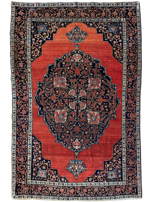 Persian Sarouk Farahan 4'7"x6'8" Area Rug