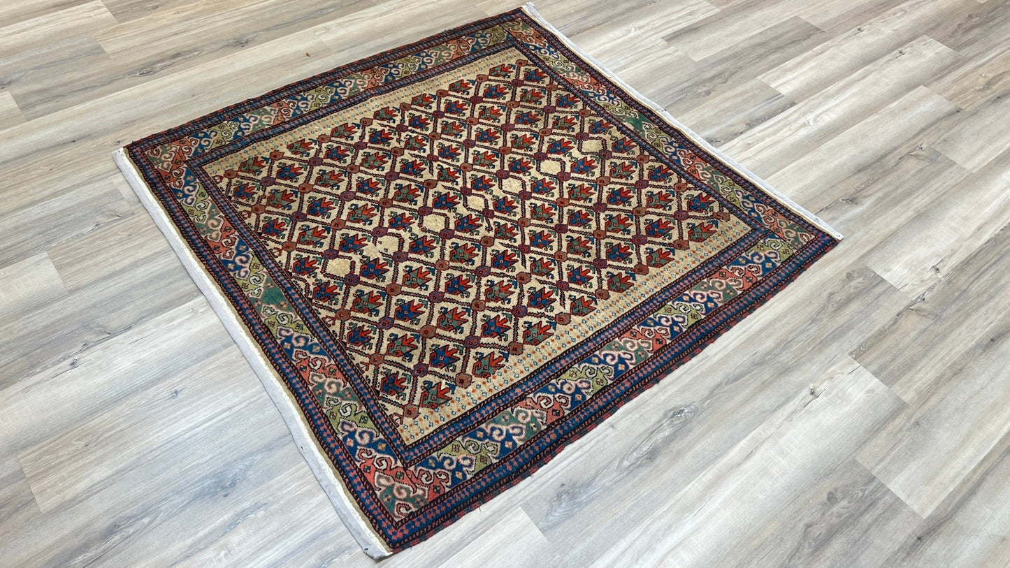 Persian Afshar 4'11"x4'10" Area Rug