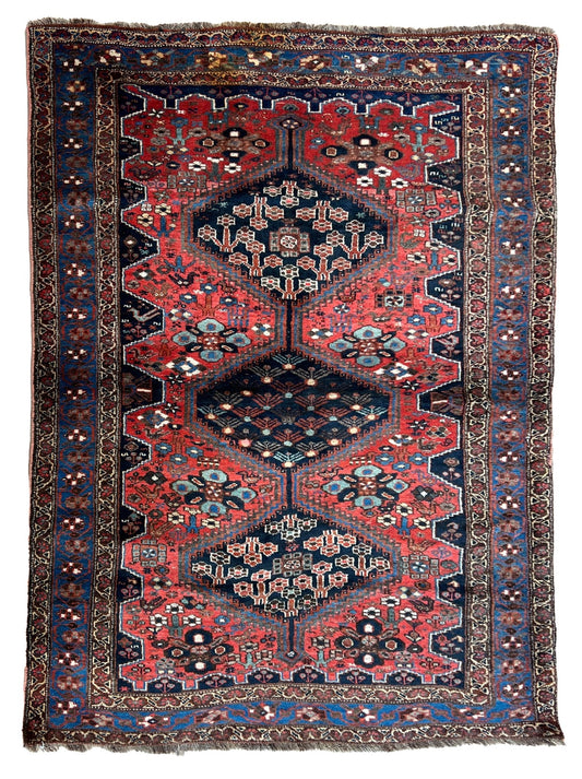 Persian Afshar 4'2"x5'11" Area Rug