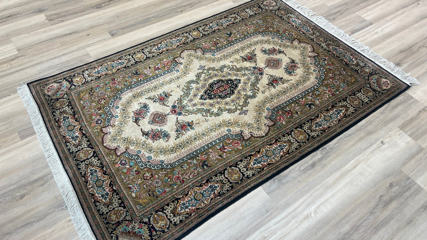 Persian Qum 4'5"x6'8" Area Rug