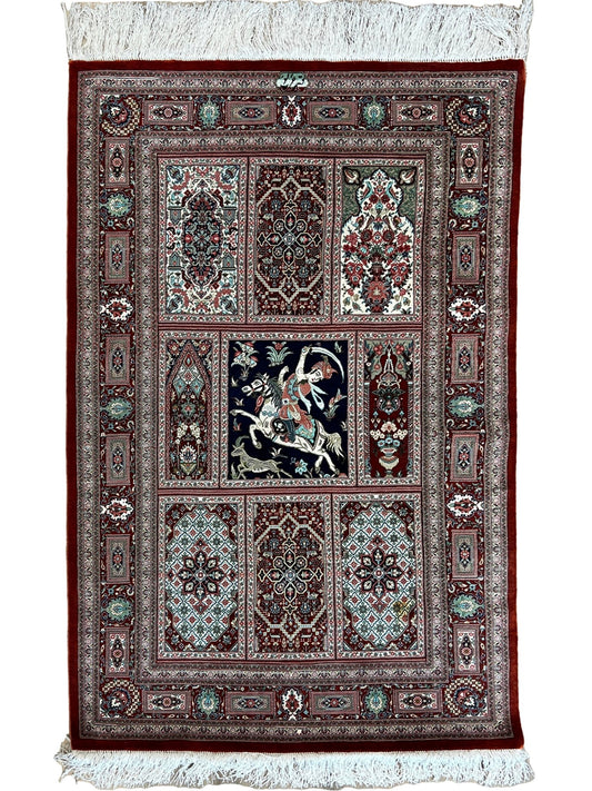 Persian Qum 2'7"x3'10" Area Rug