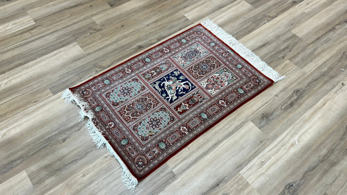 Persian Qum 2'7"x3'10" Area Rug