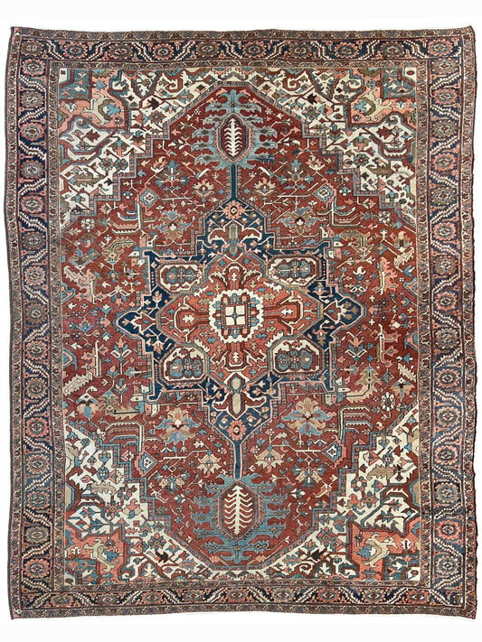 Antique Heriz 10'x12'6" Area Rug