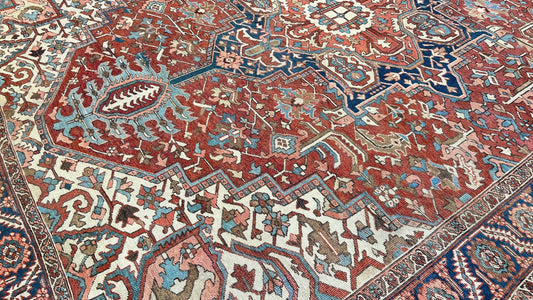 Antique Heriz 10'x12'6" Area Rug