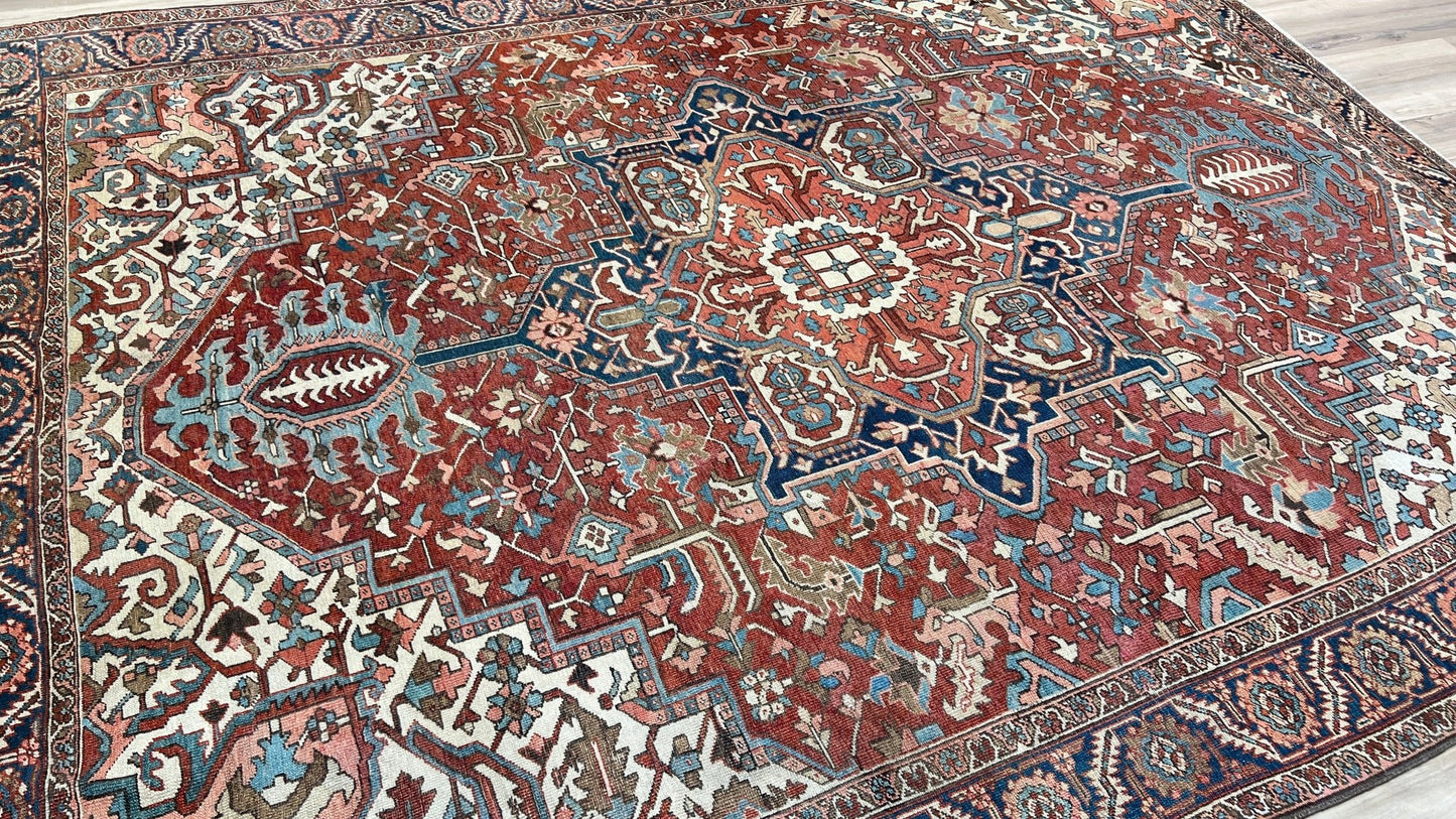 Antique Heriz 10'x12'6" Area Rug