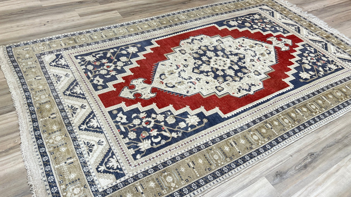 Turkish Vintage 6'7"x10'11" Area Rug