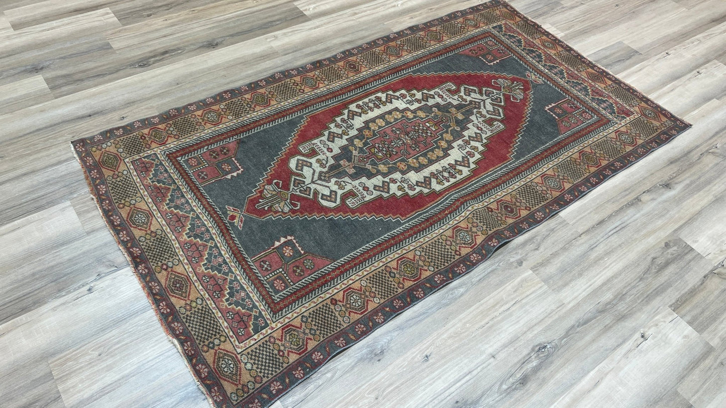 Turkish Vintage 4'2"x7'6" Area Rug