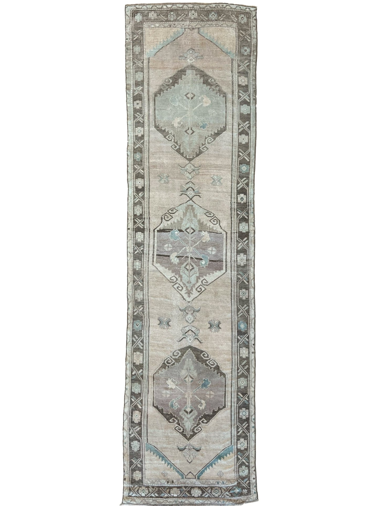 Turkish Vintage Runner 3'4"x13'1" Area Rug