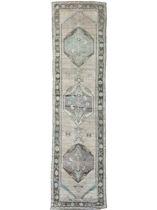 Turkish Vintage Runner 3'4"x13'1" Area Rug