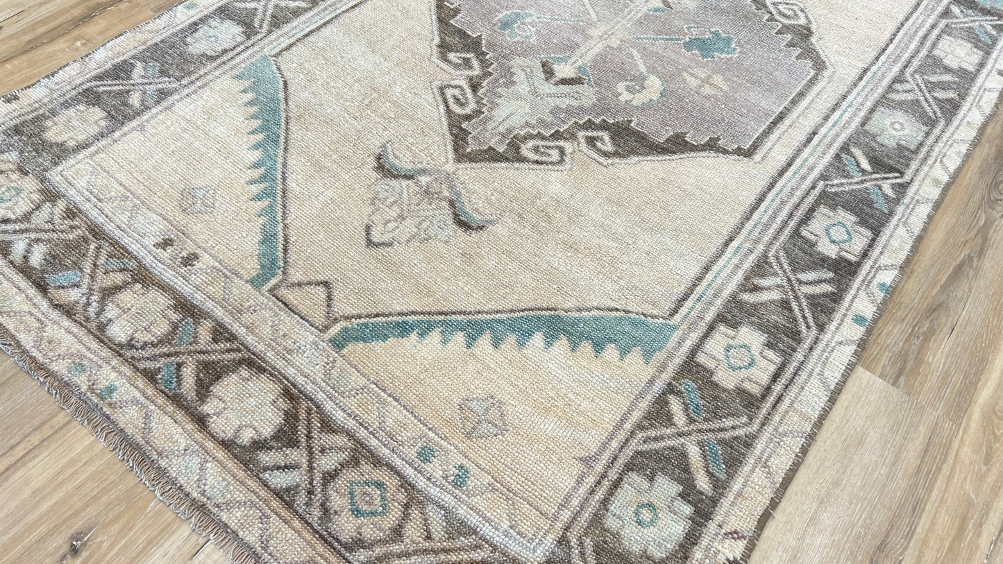 Turkish Vintage Runner 3'4"x13'1" Area Rug