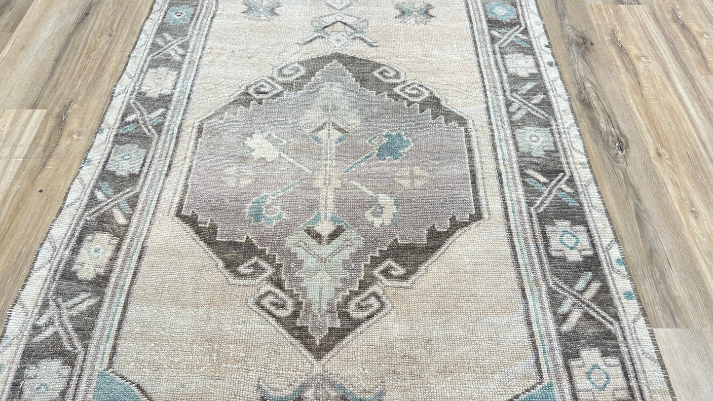Turkish Vintage Runner 3'4"x13'1" Area Rug