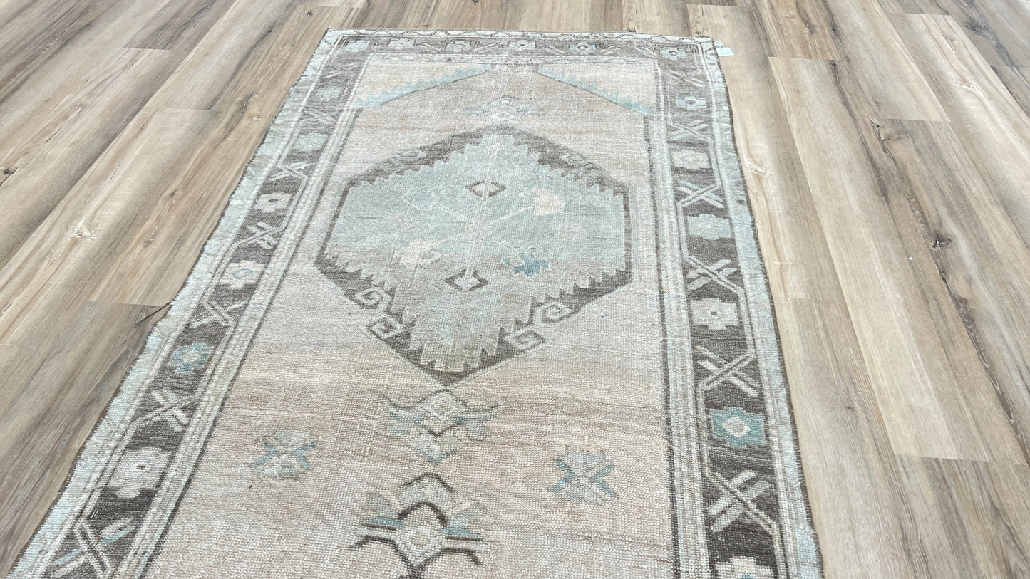 Turkish Vintage Runner 3'4"x13'1" Area Rug