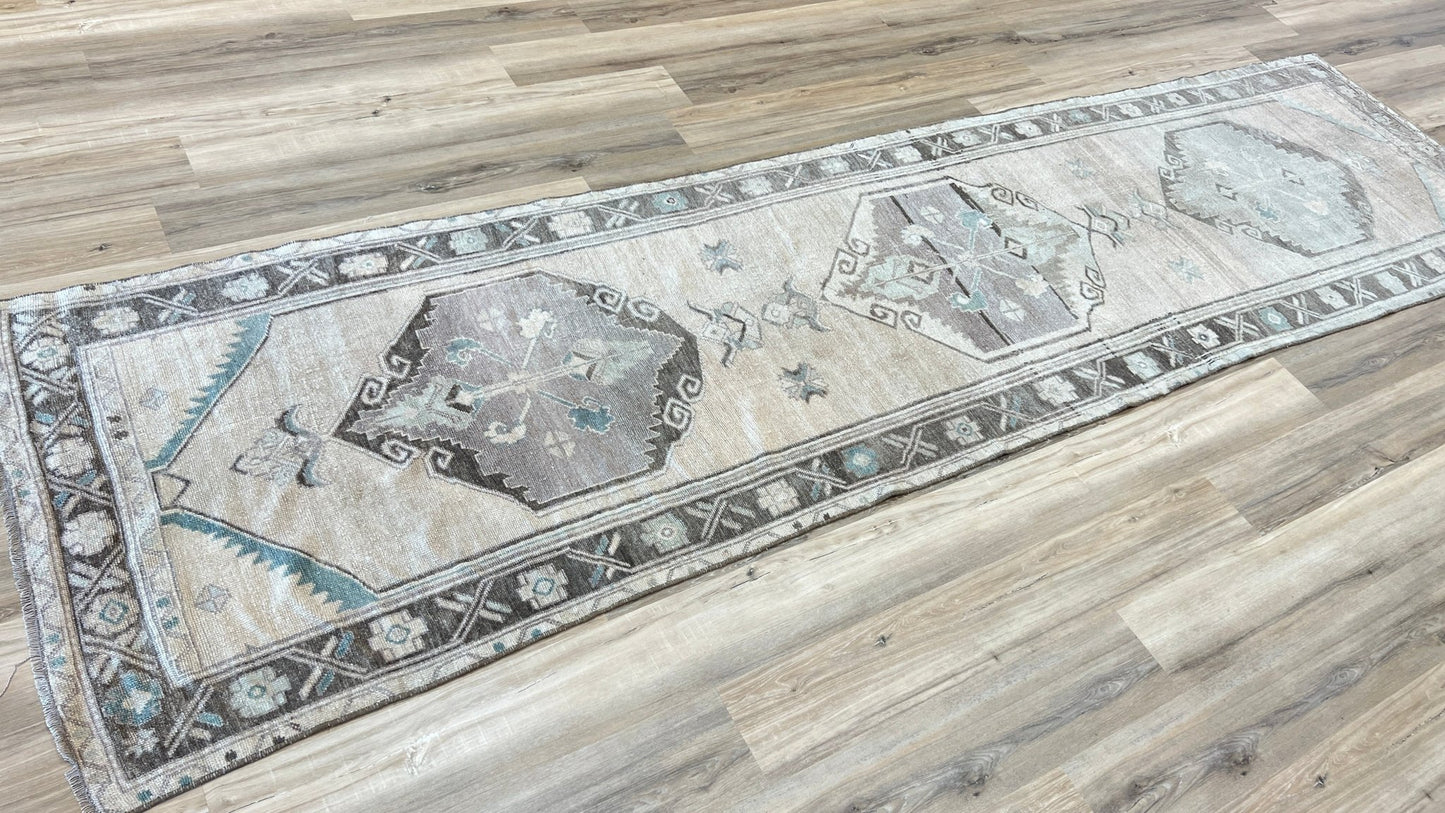 Turkish Vintage Runner 3'4"x13'1" Area Rug