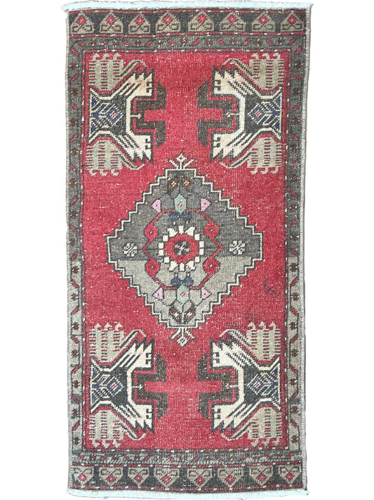 Turkish Vintage 1'8"x3'7" Area Rug