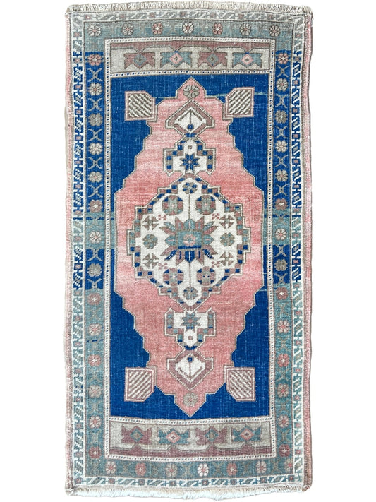 Turkish Vintage 1'10"x3'7" Area Rug