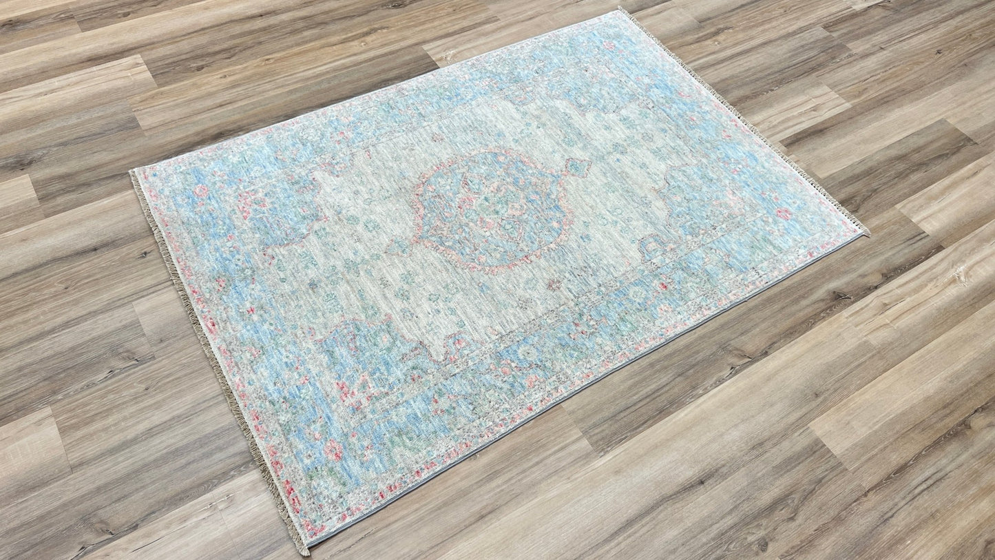 Geometric Oushak 3'10" x 5'7" Area Rug