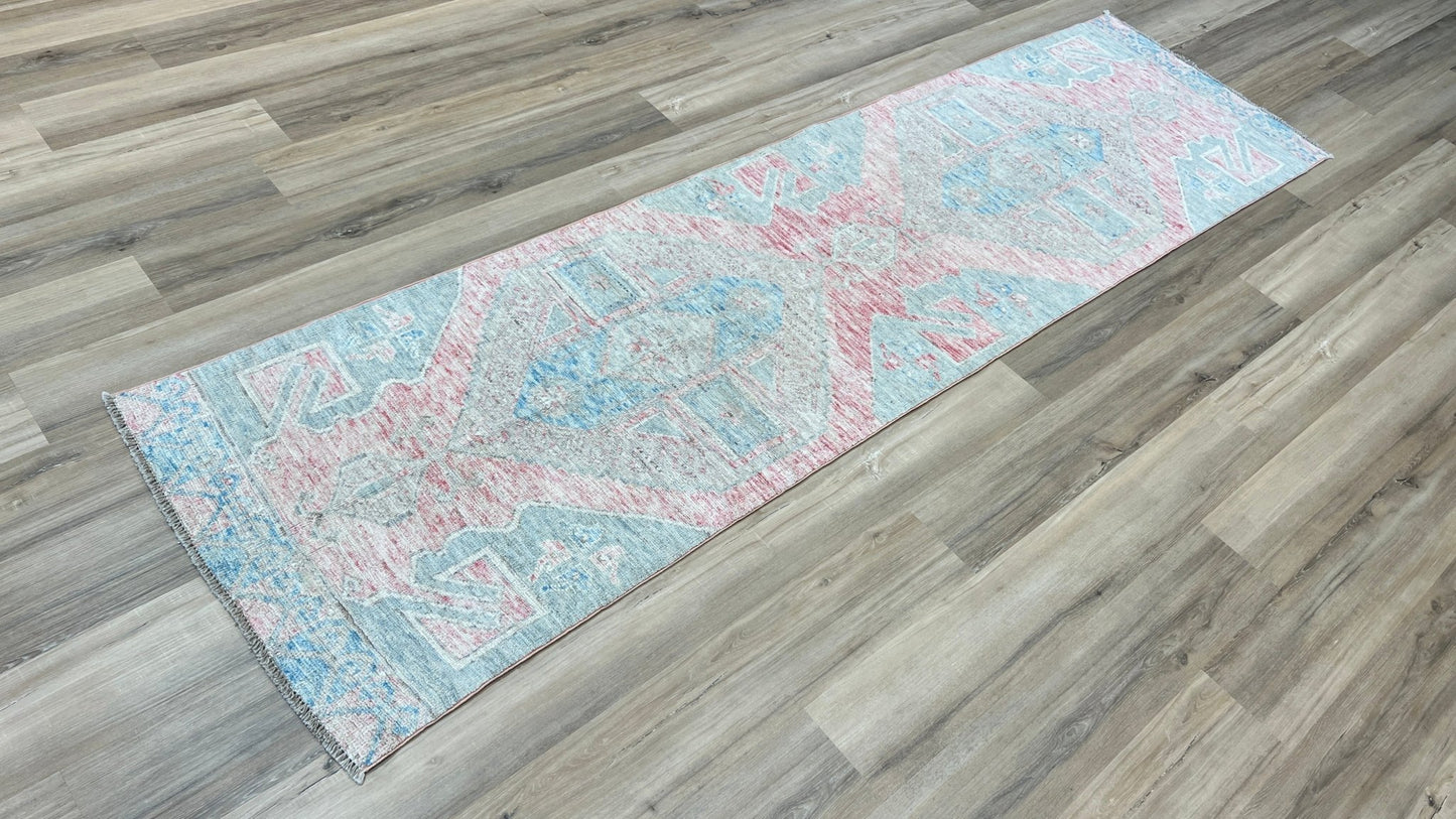 Geometric Oushak Runner 2'7" x 9'11" Area Rug