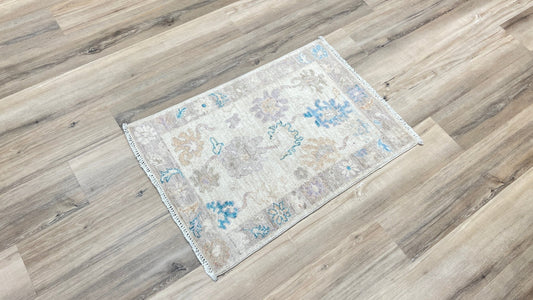 Floral Oushak 1'11"x2'8" Area Rug