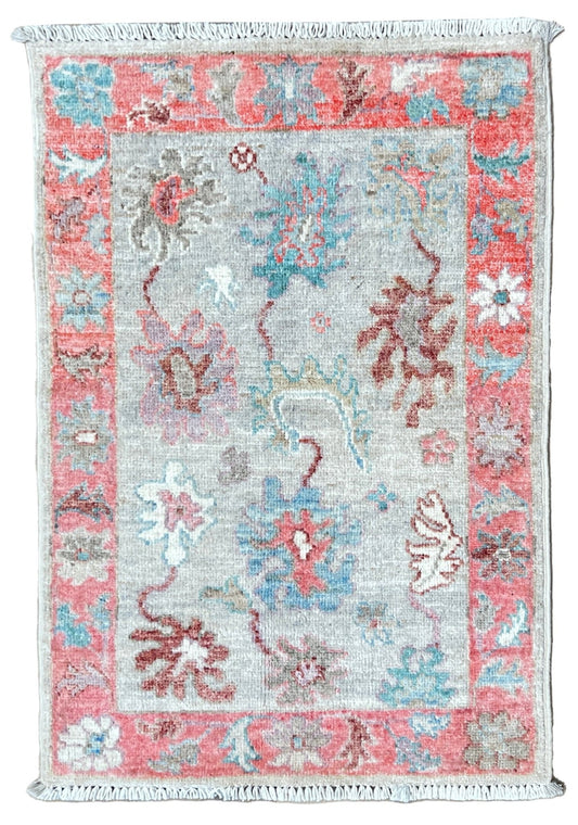 Floral Oushak 1'11"x2'9" Area Rug