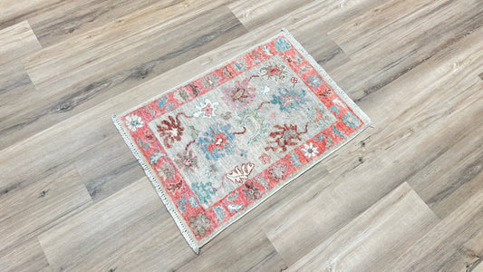 Floral Oushak 1'11"x2'9" Area Rug