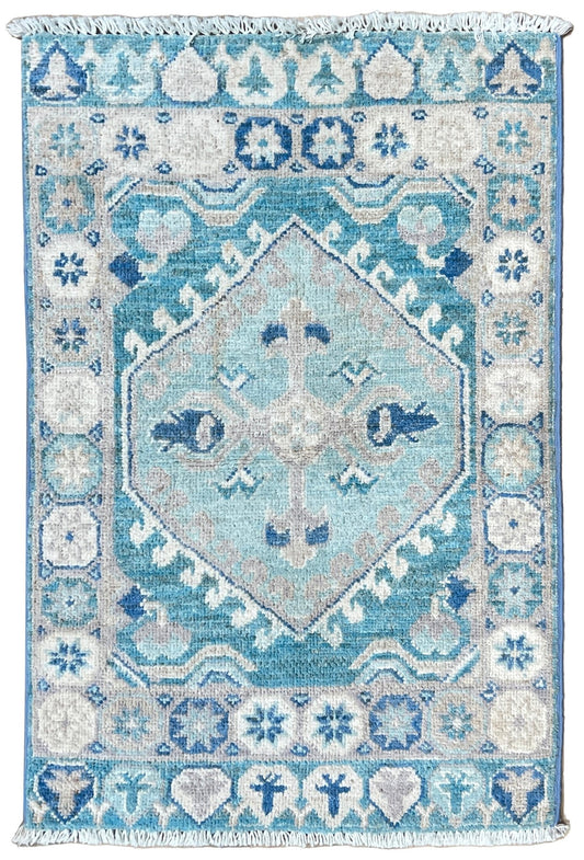 Geometric Oushak 1'11"x2'9" Area Rug
