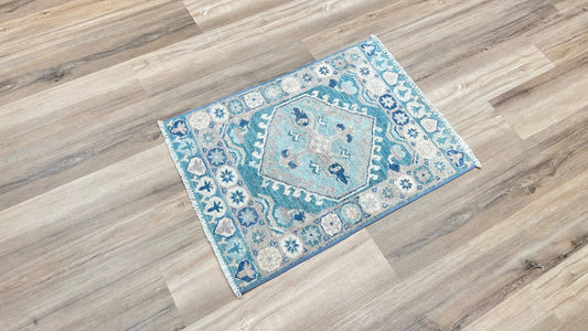 Geometric Oushak 1'11"x2'9" Area Rug