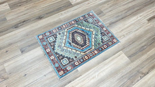 Geometric Oushak 1'11"x2'10" Area Rug