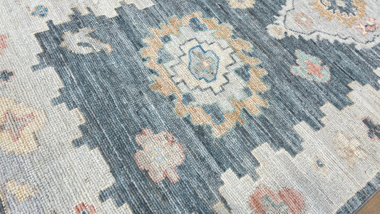 Floral Oushak Runner 2'7"x8' Area Rug