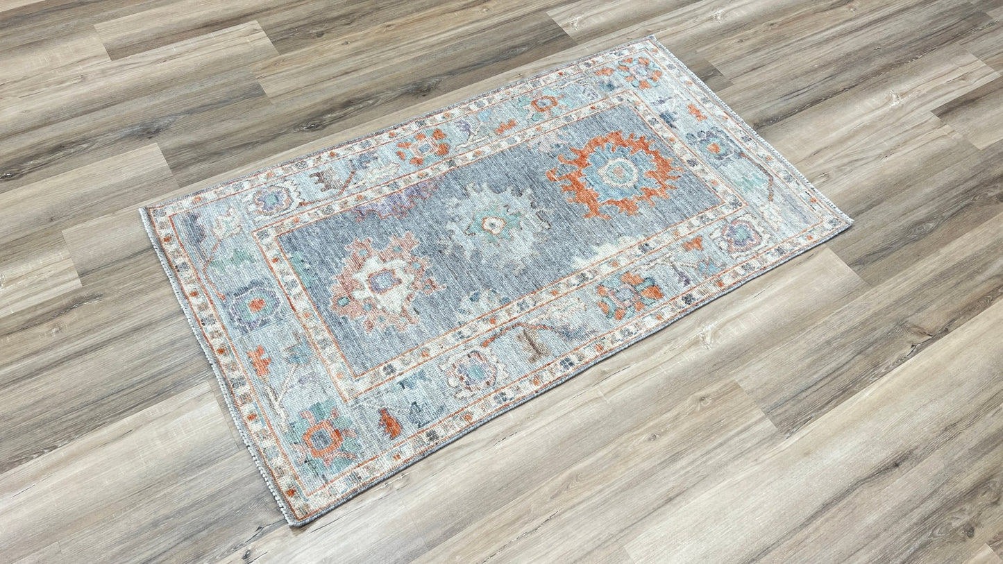 Floral Oushak 2'10"x5' Area Rug