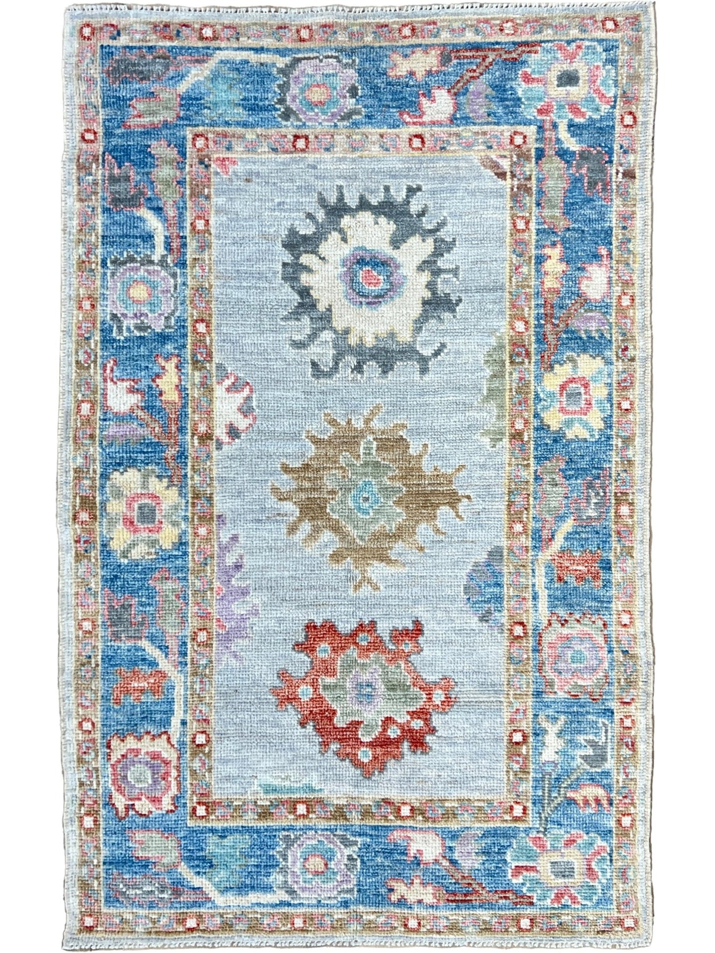 Floral Oushak 2'11"x4'9" Area Rug