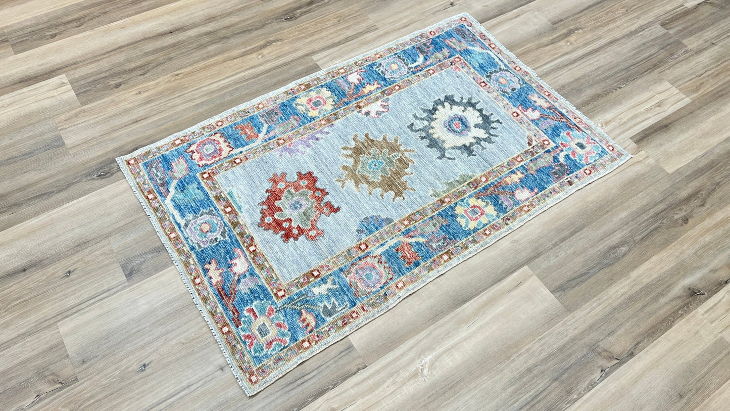 Floral Oushak 2'11"x4'9" Area Rug