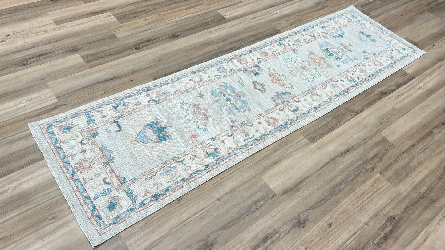 Floral Oushak Runner 2'8" x 9'8" Area Rug