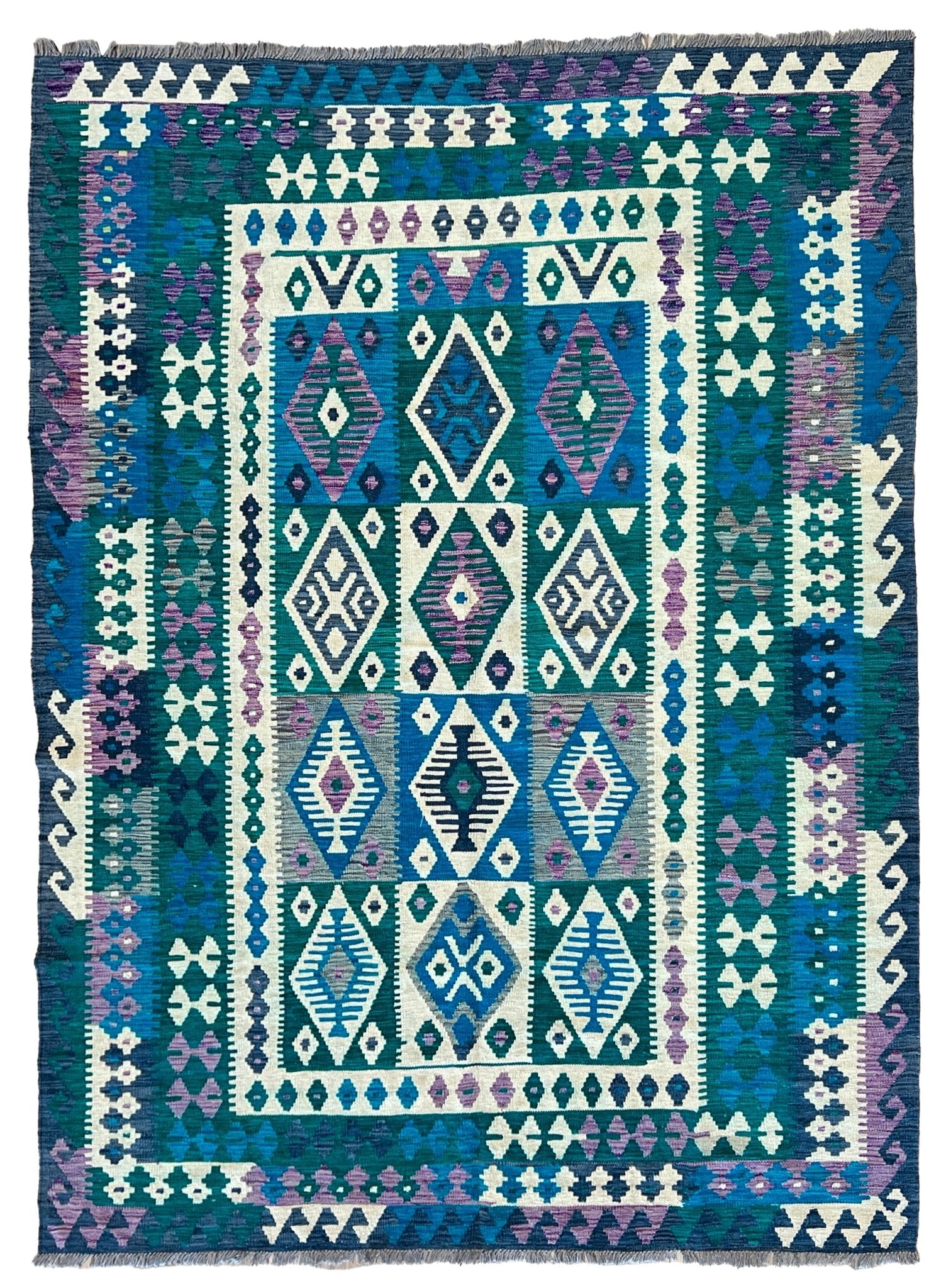 Flatweave Kilim 6'10"x9'6" - Wooden Looms Rug Gallery