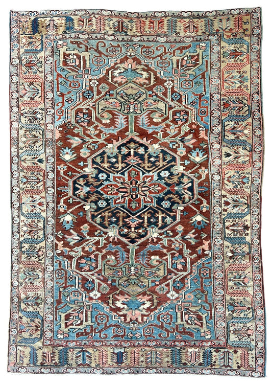 Antique Heriz 7'10"x10'6" Area Rug