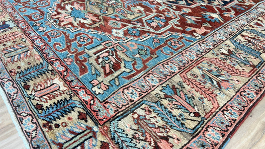 Antique Heriz 7'10"x10'6" Area Rug