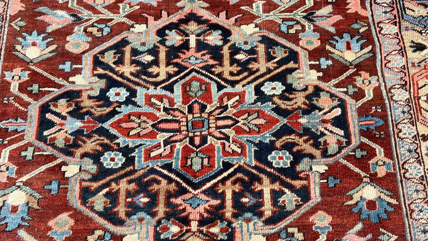 Antique Heriz 7'10"x10'6" Area Rug