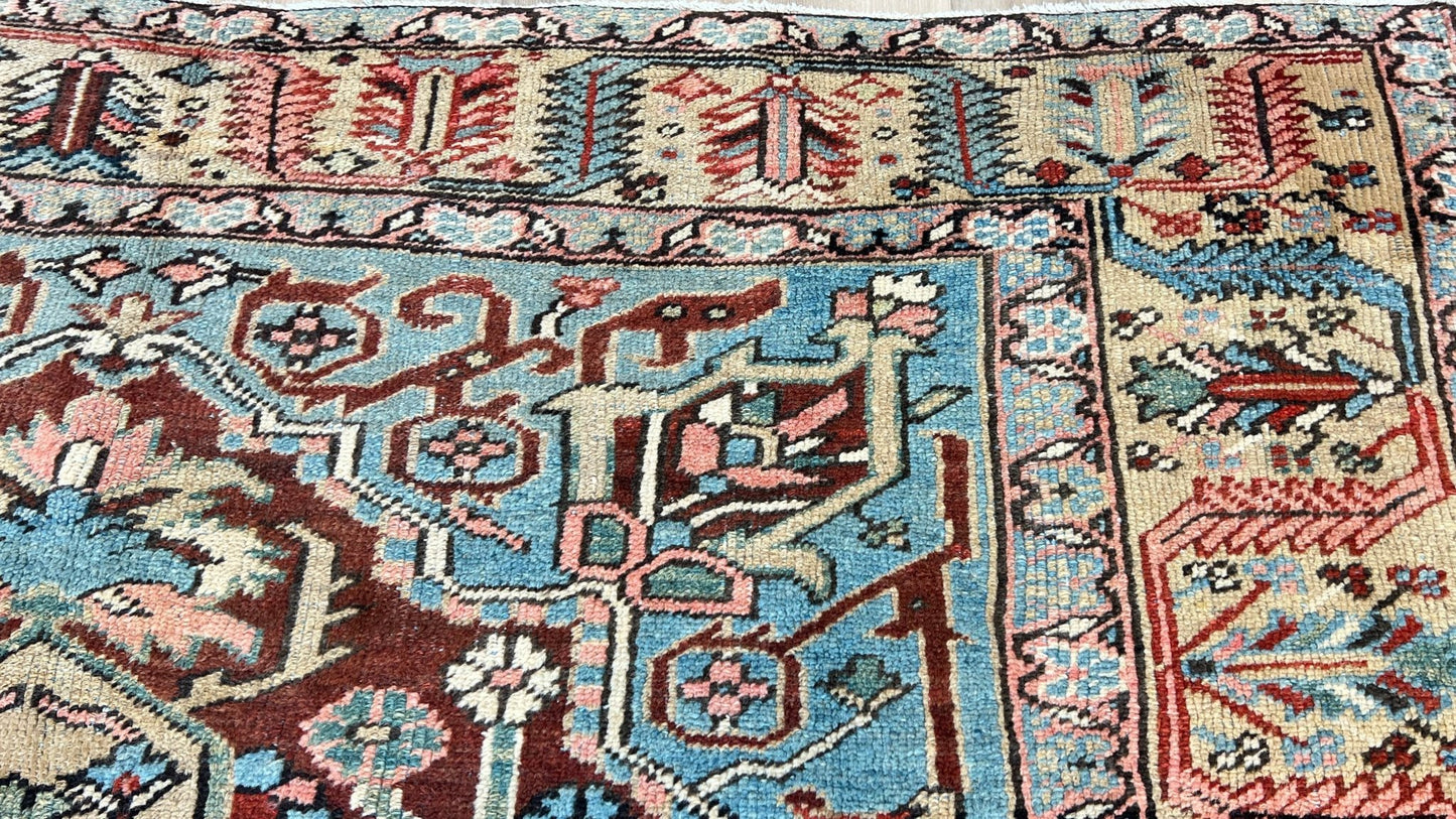Antique Heriz 7'10"x10'6" Area Rug