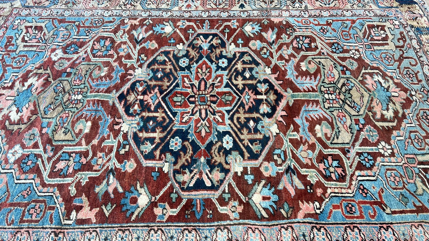 Antique Heriz 7'10"x10'6" Area Rug
