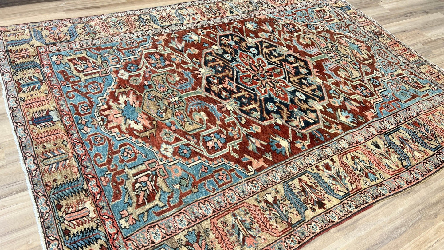 Antique Heriz 7'10"x10'6" Area Rug