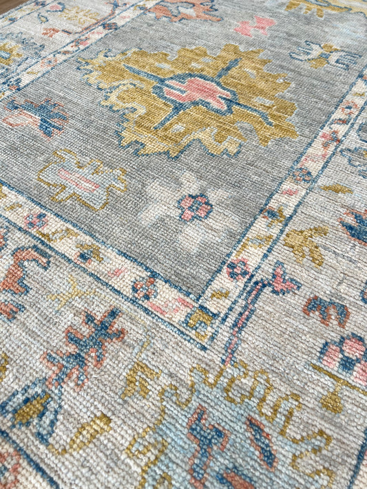 Floral Oushak Runner 2'11"x8'2" Area Rug