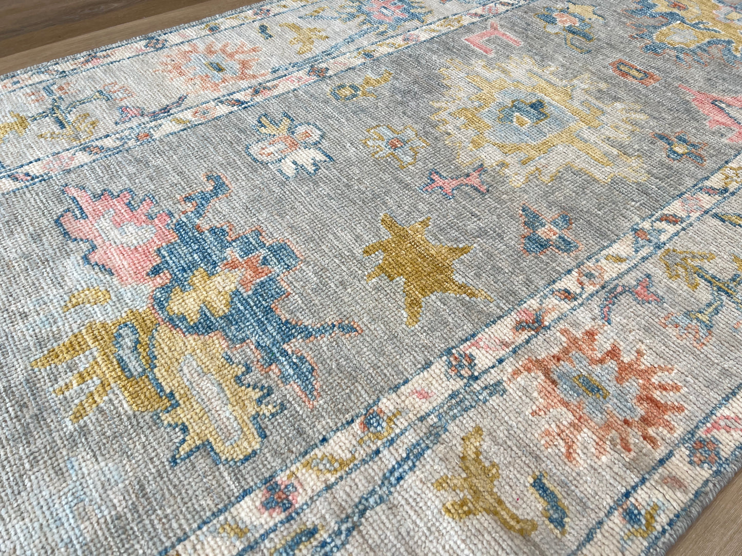 Floral Oushak Runner 2'11"x8'2" Area Rug