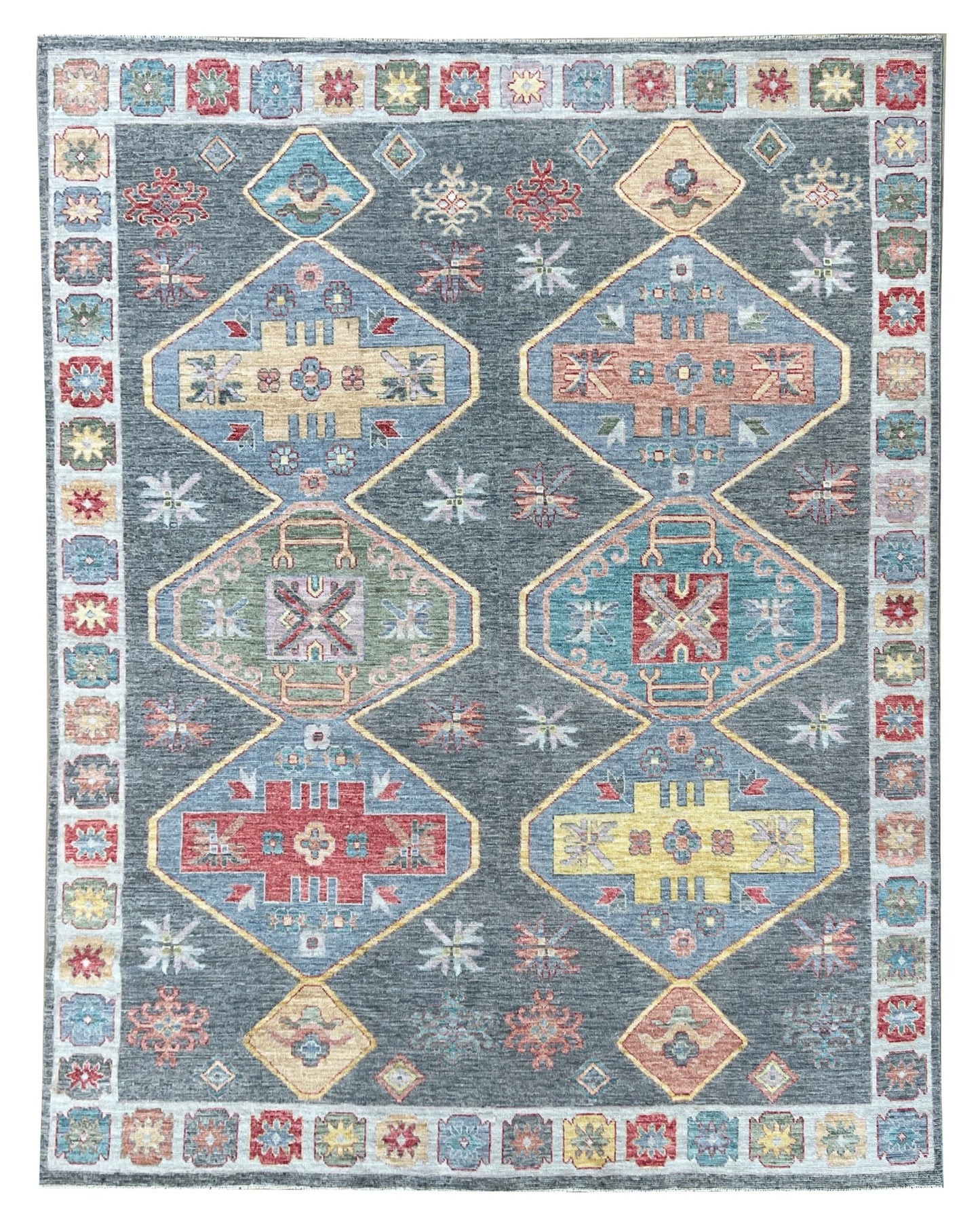 Geometric Oushak 7'10"x9'7" Area Rug