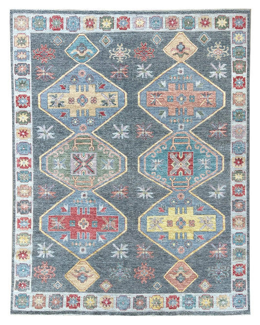 Geometric Oushak 7'10"x9'7" Area Rug