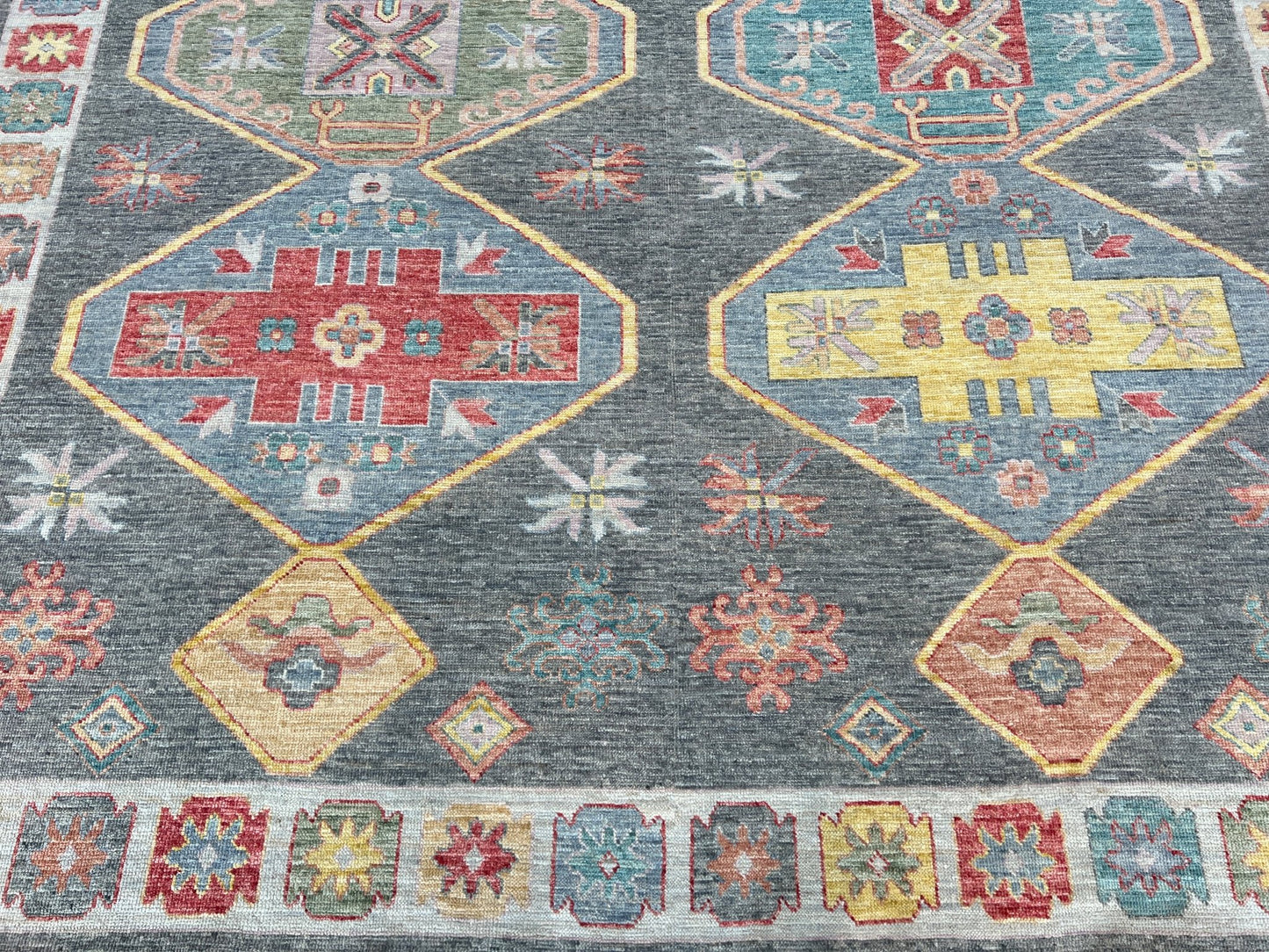 Geometric Oushak 7'10"x9'7" Area Rug