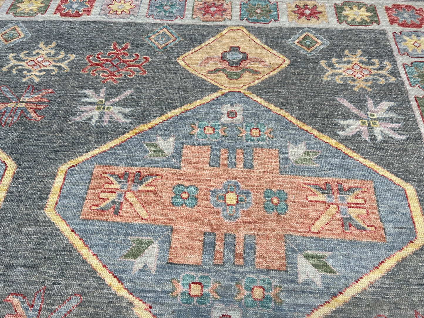 Geometric Oushak 7'10"x9'7" Area Rug